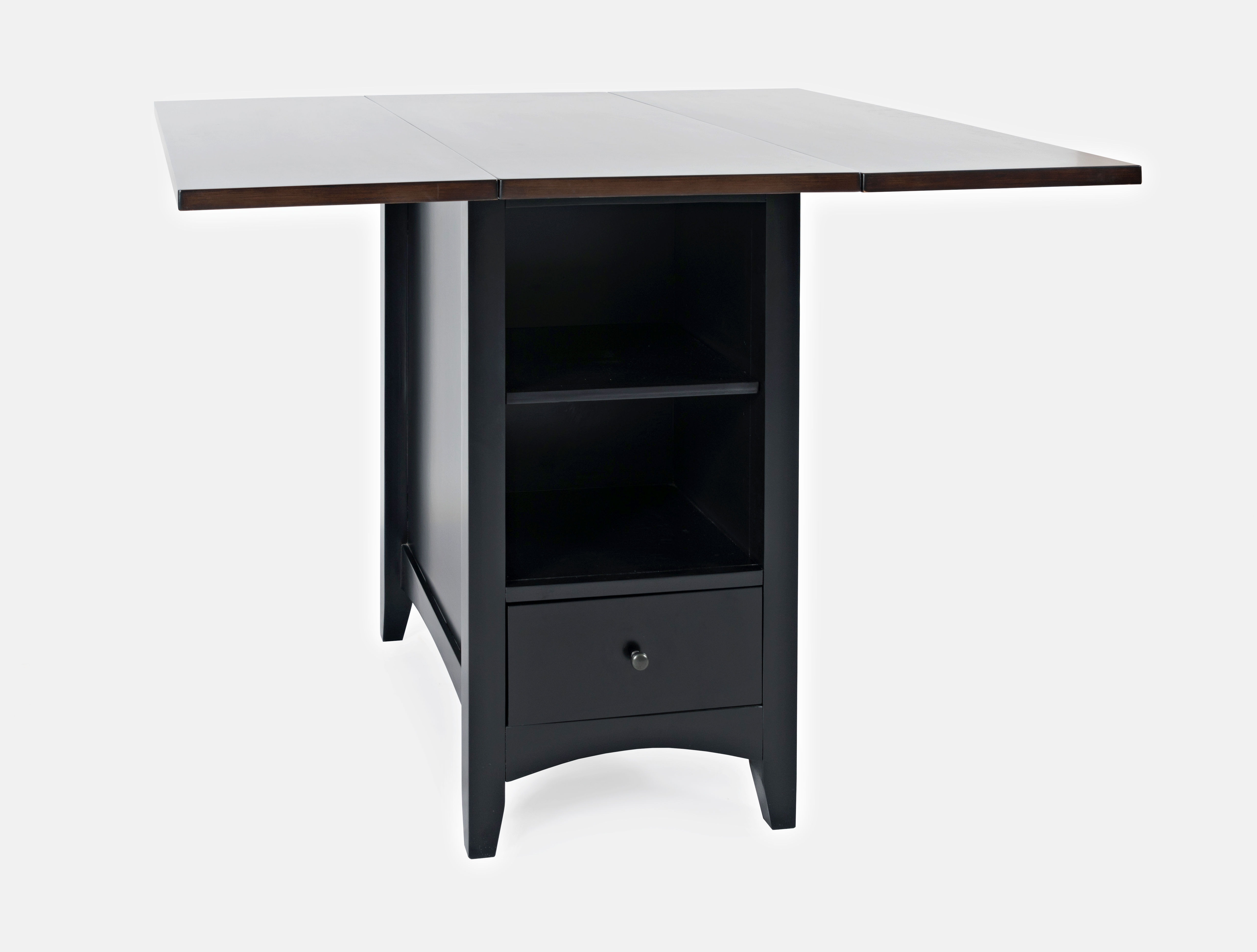 Jofran Dining Room Counter Height Drop Leaf Dining Table with Storage